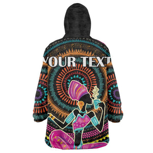 Personalized Africa Wearable Blanket Hoodie Beautiful Black Woman