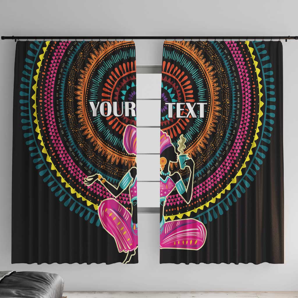 Personalized Africa Window Curtain Beautiful Black Woman