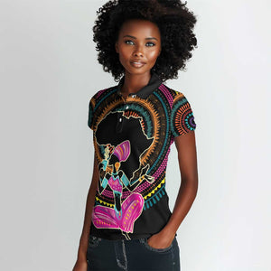 Personalized Africa Women Polo Shirt Beautiful Black Woman