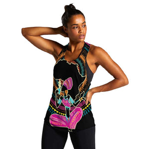 Personalized Africa Women Racerback Tank Beautiful Black Woman