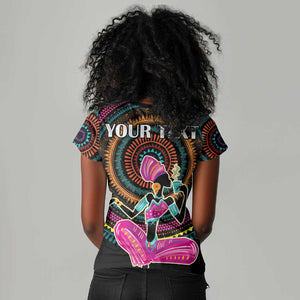 Personalized Africa Women V-Neck T-Shirt Beautiful Black Woman