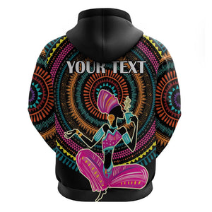 Personalized Africa Zip Hoodie Beautiful Black Woman