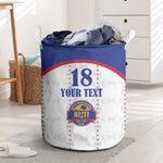 Custom Afro-Haitians Football Pride Laundry Basket Les Grenadiers Veve Vodou White Version - African Pride