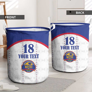 Custom Afro-Haitians Football Pride Laundry Basket Les Grenadiers Veve Vodou White Version - African Pride