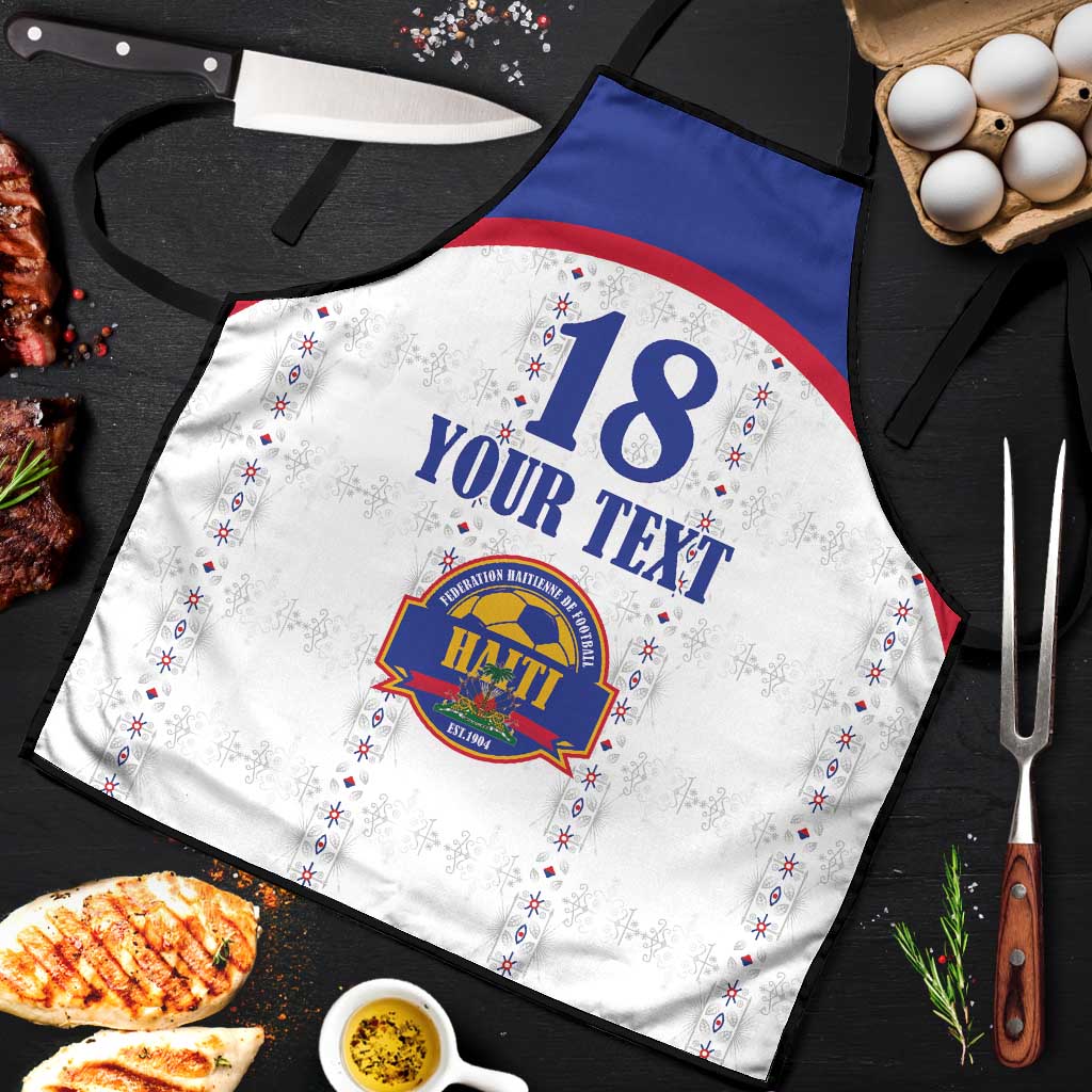 Custom Afro-Haitians Football Pride Apron Les Grenadiers Veve Vodou White Version