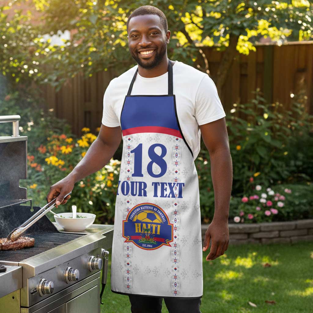 Custom Afro-Haitians Football Pride Apron Les Grenadiers Veve Vodou White Version
