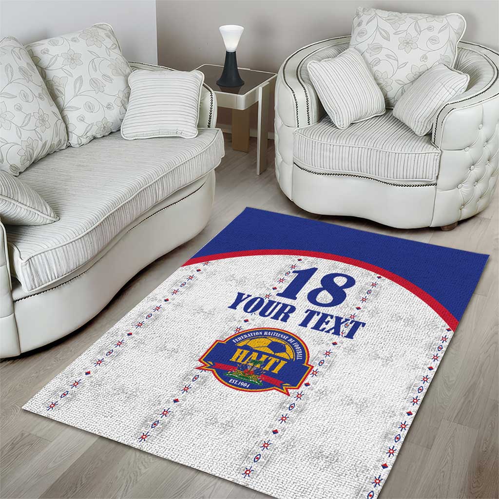 Custom Afro-Haitians Football Pride Area Rug Les Grenadiers Veve Vodou White Version - African Pride