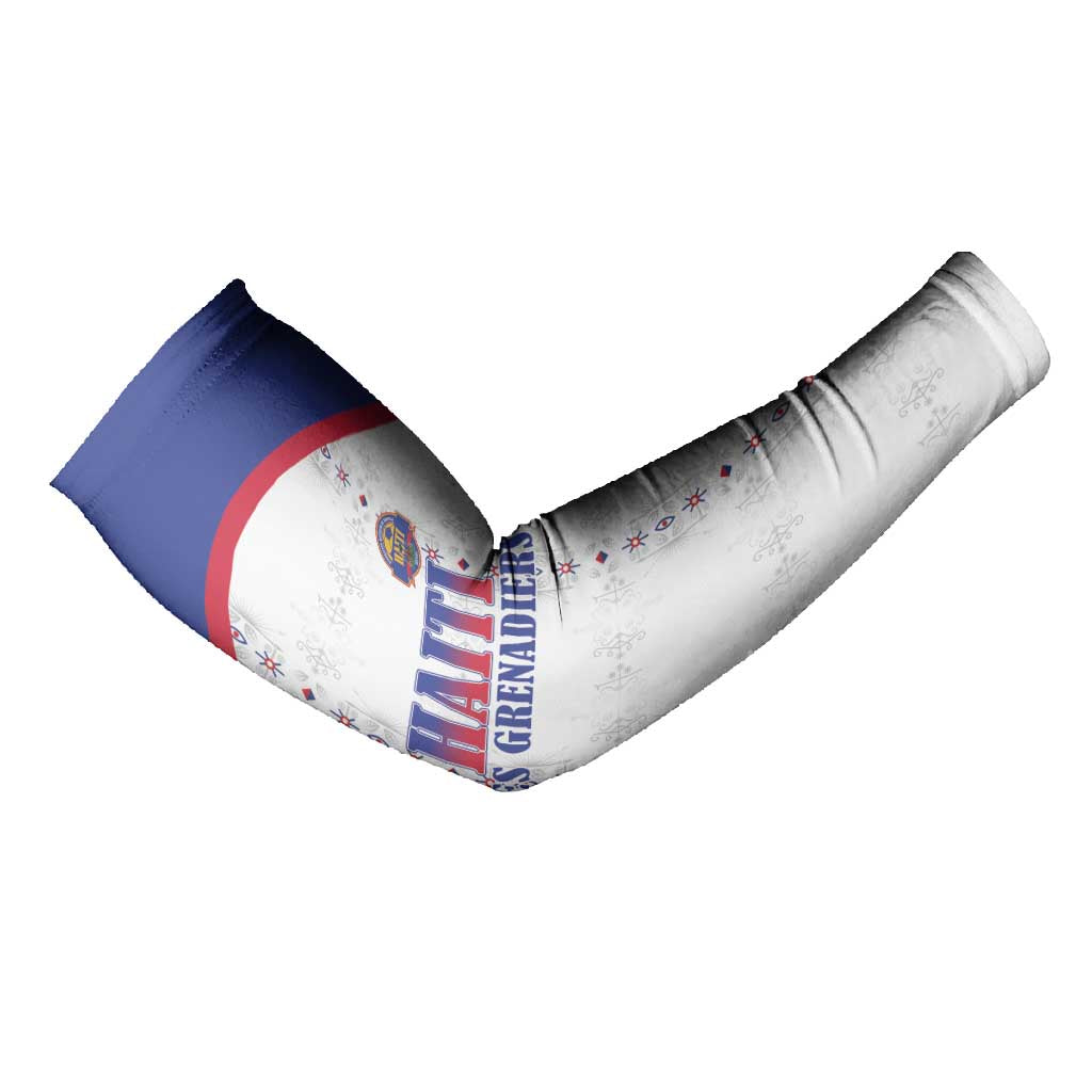 Custom Afro-Haitians Football Pride Arm Sleeves Les Grenadiers Veve Vodou White Version
