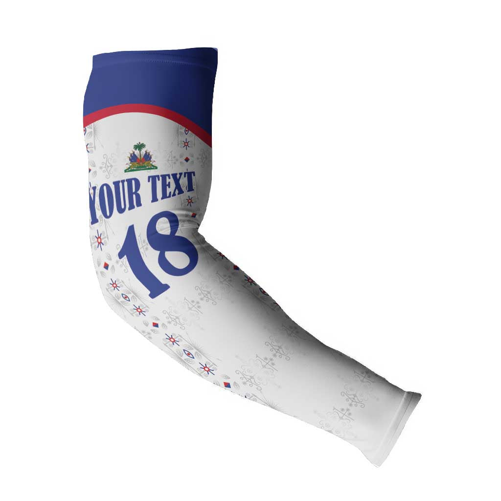 Custom Afro-Haitians Football Pride Arm Sleeves Les Grenadiers Veve Vodou White Version