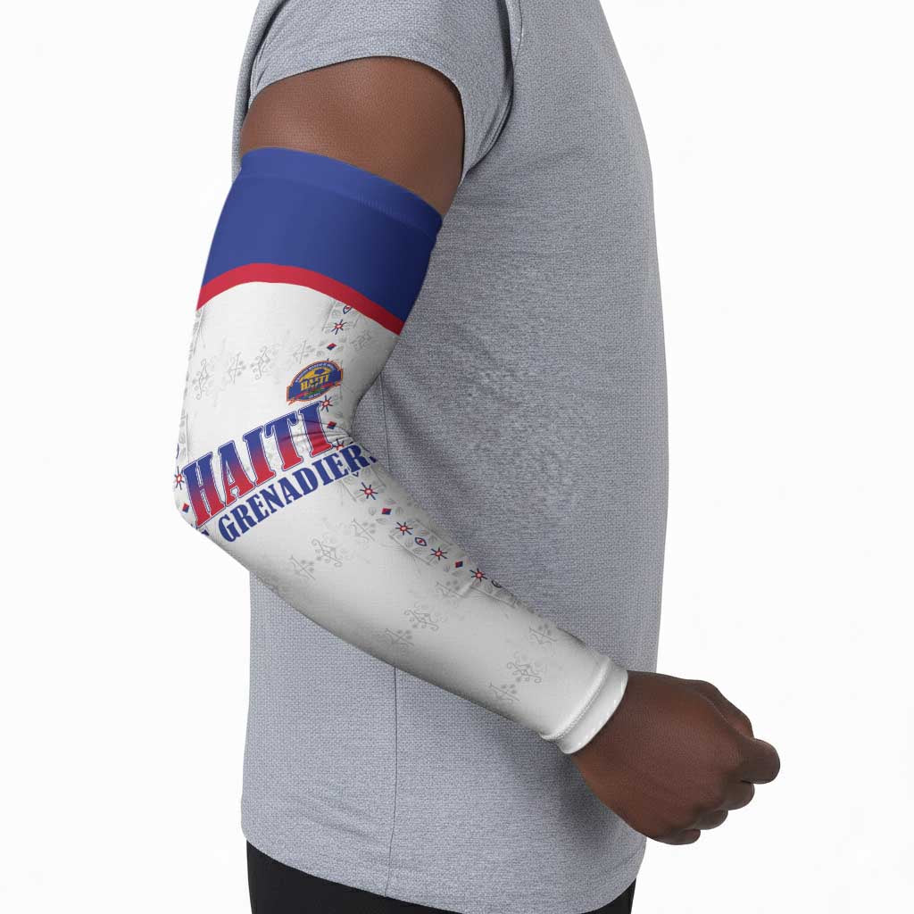 Custom Afro-Haitians Football Pride Arm Sleeves Les Grenadiers Veve Vodou White Version