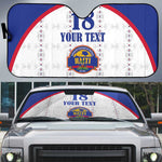 Custom Afro-Haitians Football Pride Auto Sun Shade Les Grenadiers Veve Vodou White Version