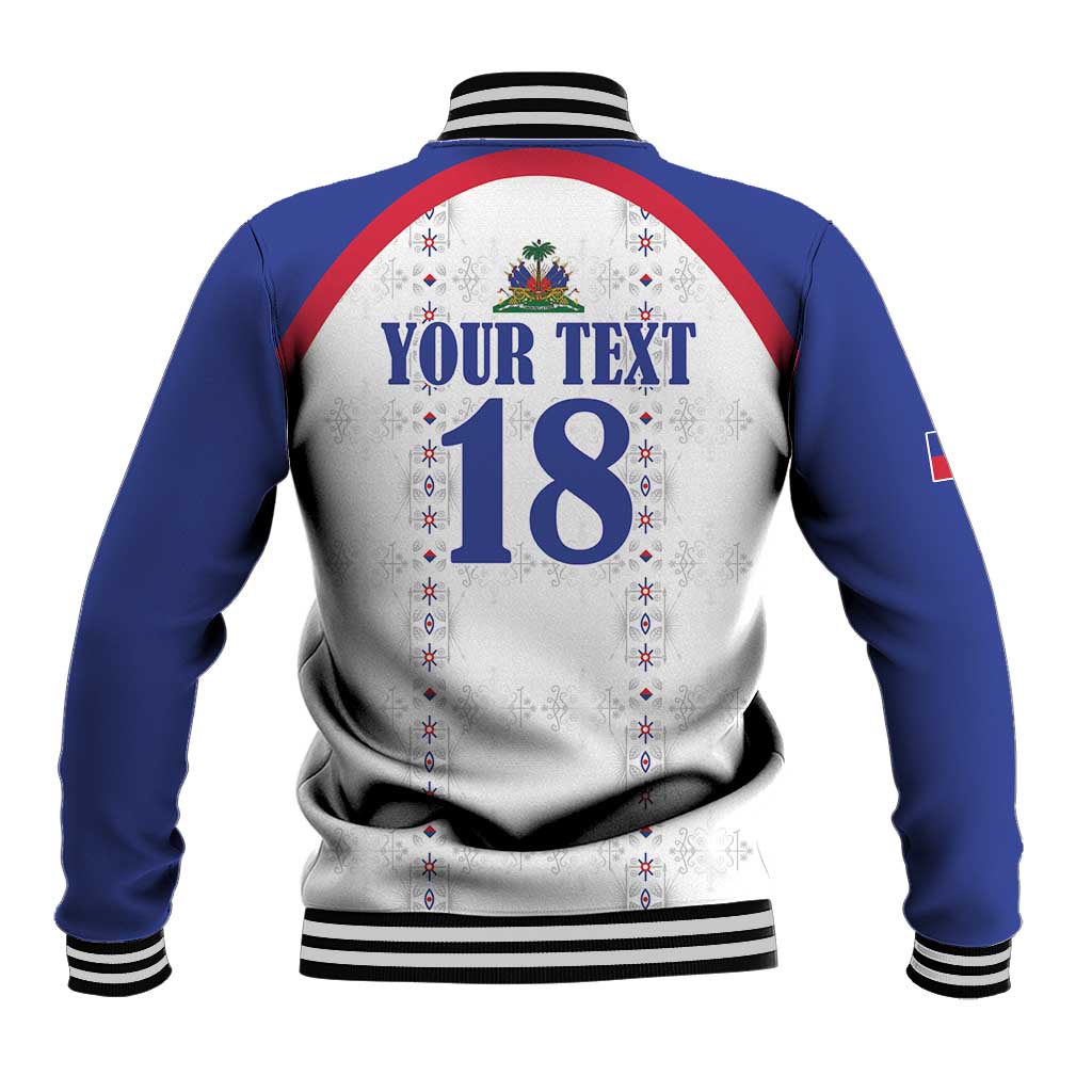 Custom Afro-Haitians Football Pride Baseball Jacket Les Grenadiers Veve Vodou White Version - African Pride