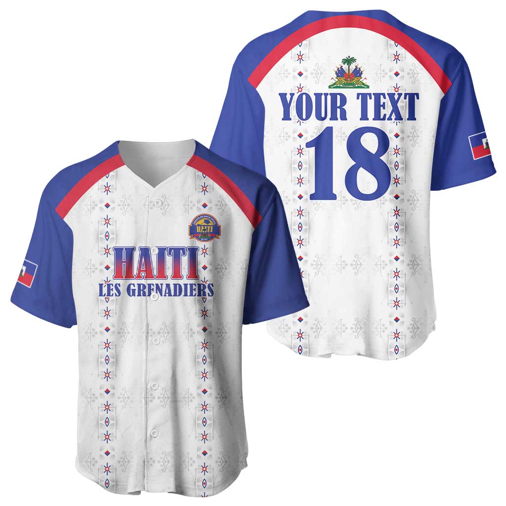 Custom Afro-Haitians Football Pride Baseball Jersey Les Grenadiers Veve Vodou White Version LT18