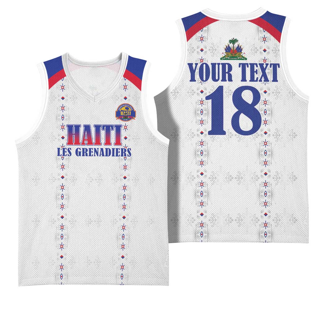 Custom Afro-Haitians Football Pride Basketball Jersey Les Grenadiers Veve Vodou White Version - African Pride