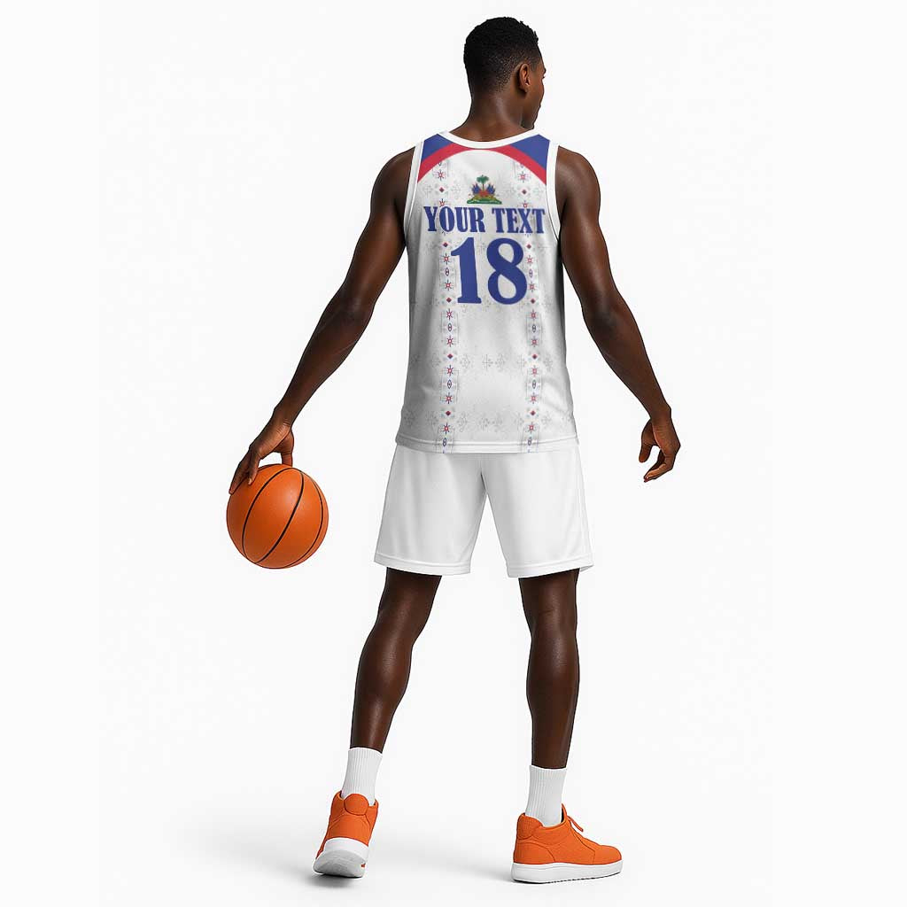 Custom Afro-Haitians Football Pride Basketball Jersey Les Grenadiers Veve Vodou White Version - African Pride