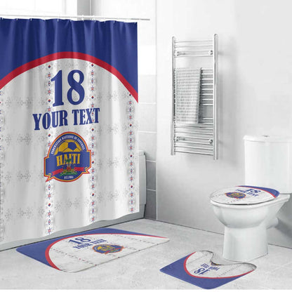 Custom Afro-Haitians Football Pride Bathroom Set Les Grenadiers Veve Vodou White Version