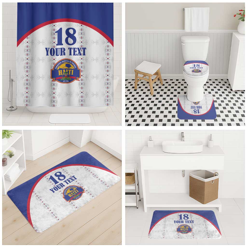 Custom Afro-Haitians Football Pride Bathroom Set Les Grenadiers Veve Vodou White Version