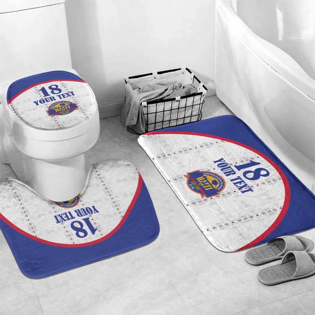 Custom Afro-Haitians Football Pride Bathroom Set Les Grenadiers Veve Vodou White Version