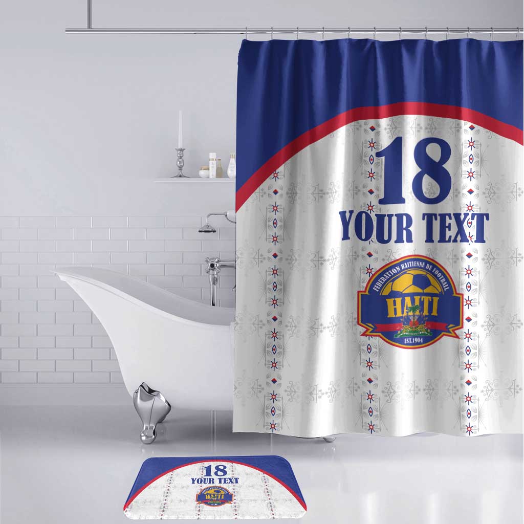 Custom Afro-Haitians Football Pride Bathroom Set Les Grenadiers Veve Vodou White Version