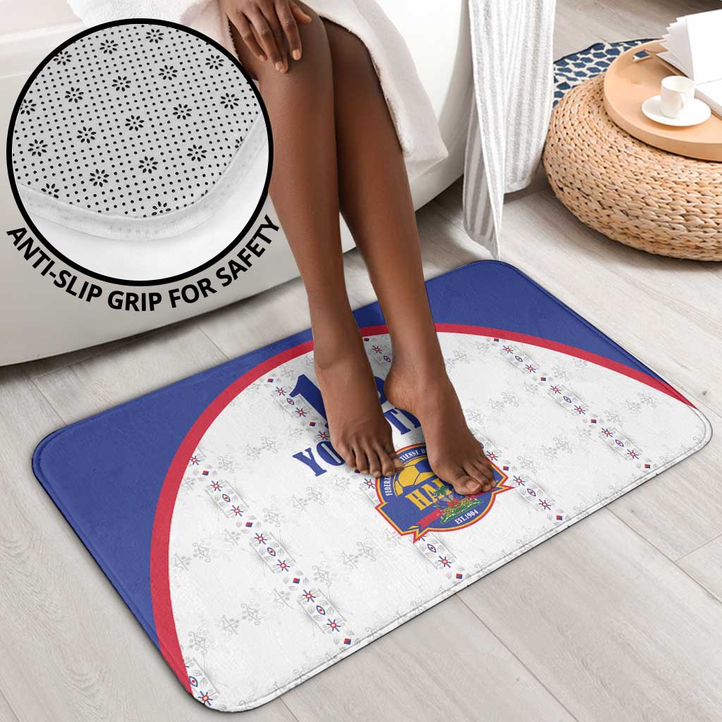 Custom Afro-Haitians Football Pride Bathroom Set Les Grenadiers Veve Vodou White Version