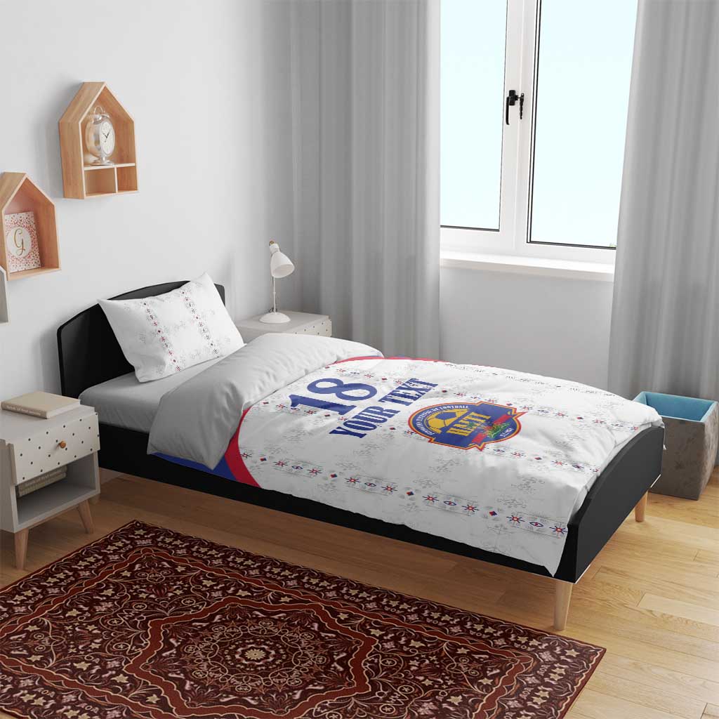 Custom Afro-Haitians Football Pride Bedding Set Les Grenadiers Veve Vodou White Version - African Pride