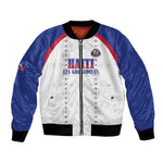 Custom Afro-Haitians Football Pride Bomber Jacket Les Grenadiers Veve Vodou White Version - African Pride