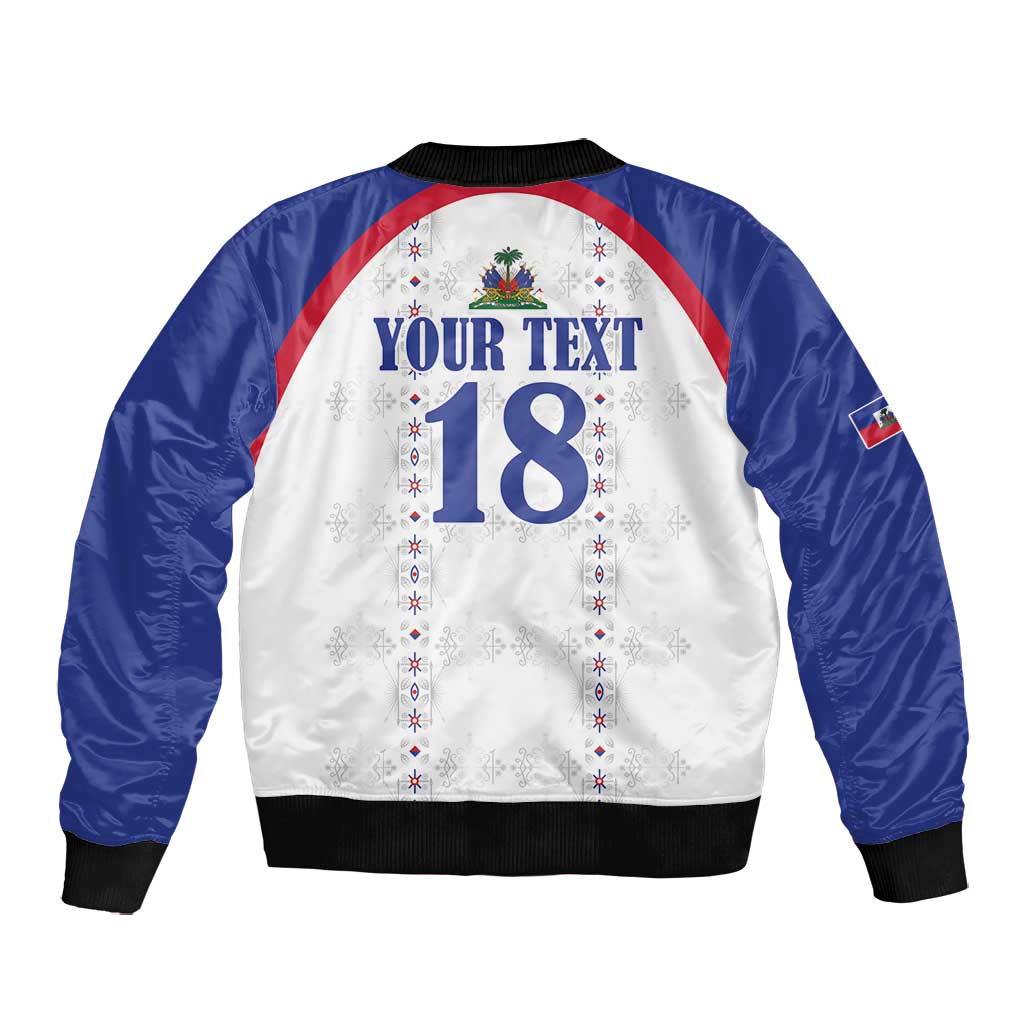 Custom Afro-Haitians Football Pride Bomber Jacket Les Grenadiers Veve Vodou White Version - African Pride