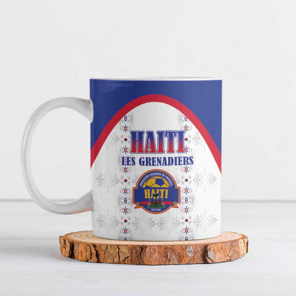 Custom Afro-Haitians Football Pride Ceramic Mug Les Grenadiers Veve Vodou White Version