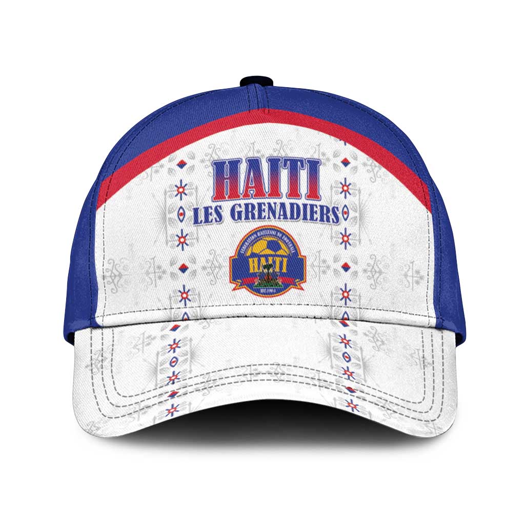 Afro-Haitians Football Pride Classic Cap Les Grenadiers Veve Vodou White Version - African Pride