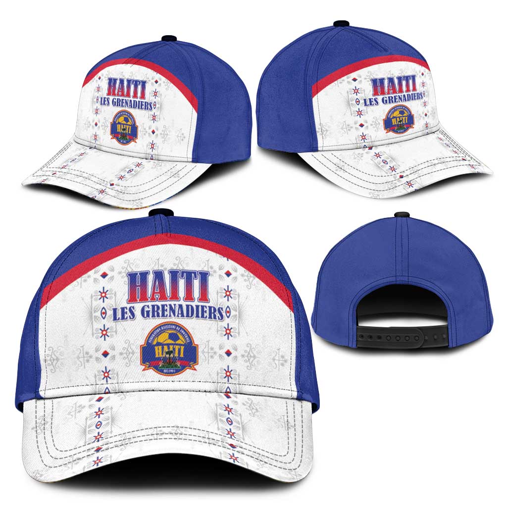 Afro-Haitians Football Pride Classic Cap Les Grenadiers Veve Vodou White Version - African Pride