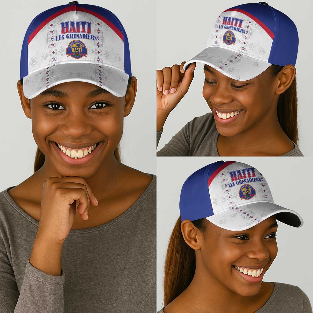Afro-Haitians Football Pride Classic Cap Les Grenadiers Veve Vodou White Version - African Pride