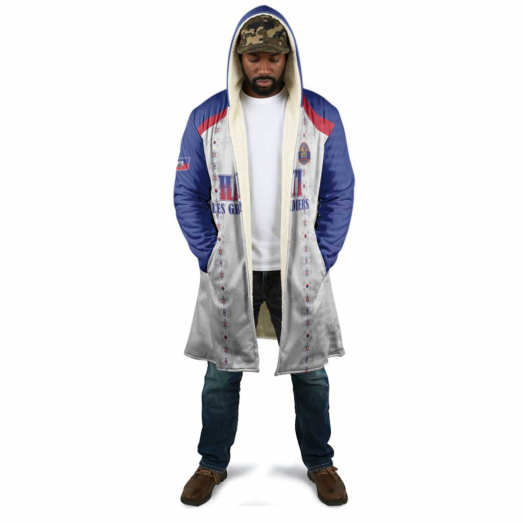 Custom Afro-Haitians Football Pride Cloak Les Grenadiers Veve Vodou White Version