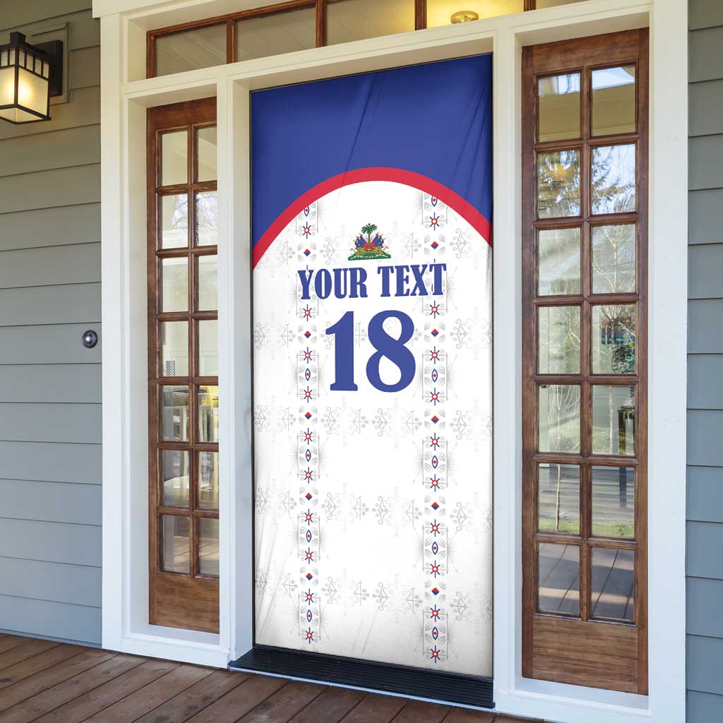 Custom Afro-Haitians Football Pride Door Cover Les Grenadiers Veve Vodou White Version