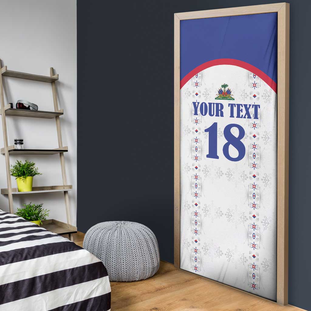 Custom Afro-Haitians Football Pride Door Cover Les Grenadiers Veve Vodou White Version