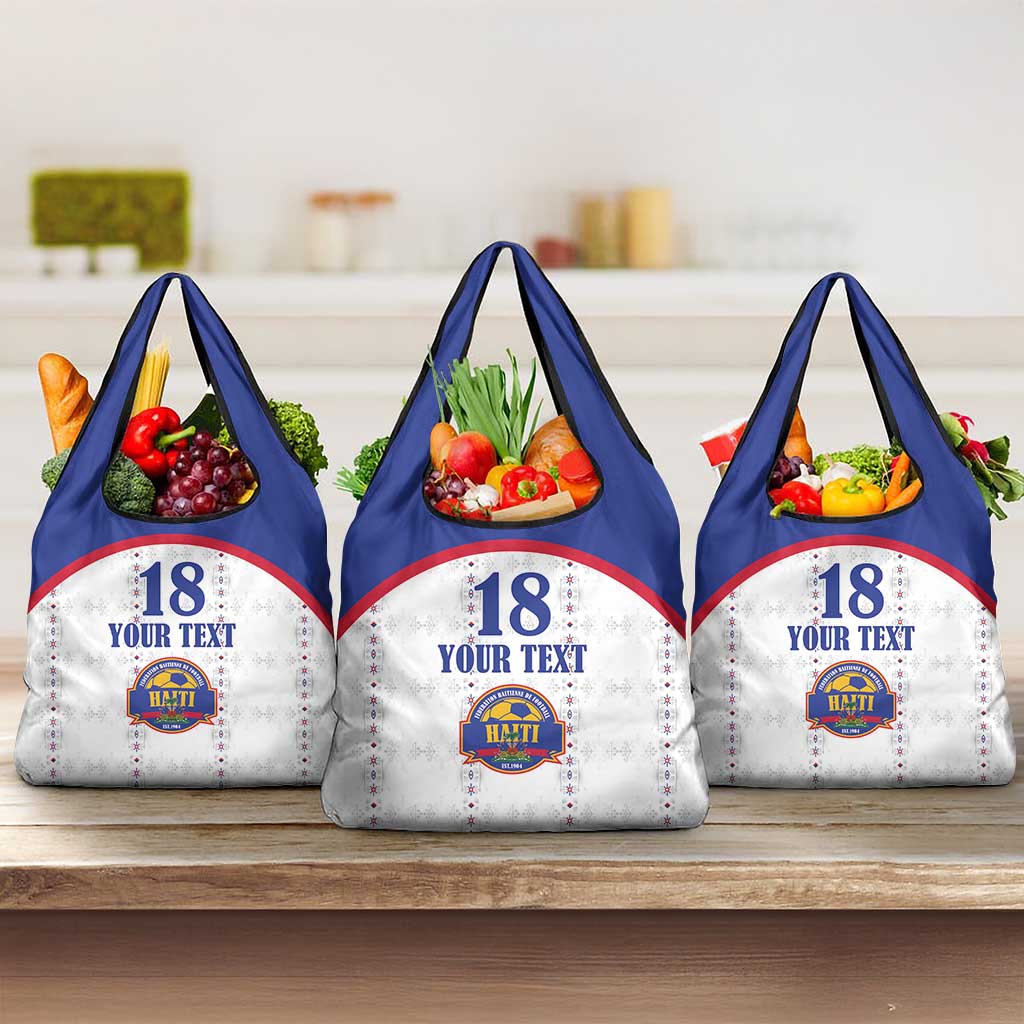 Custom Afro-Haitians Football Pride Grocery Bag Les Grenadiers Veve Vodou White Version - African Pride