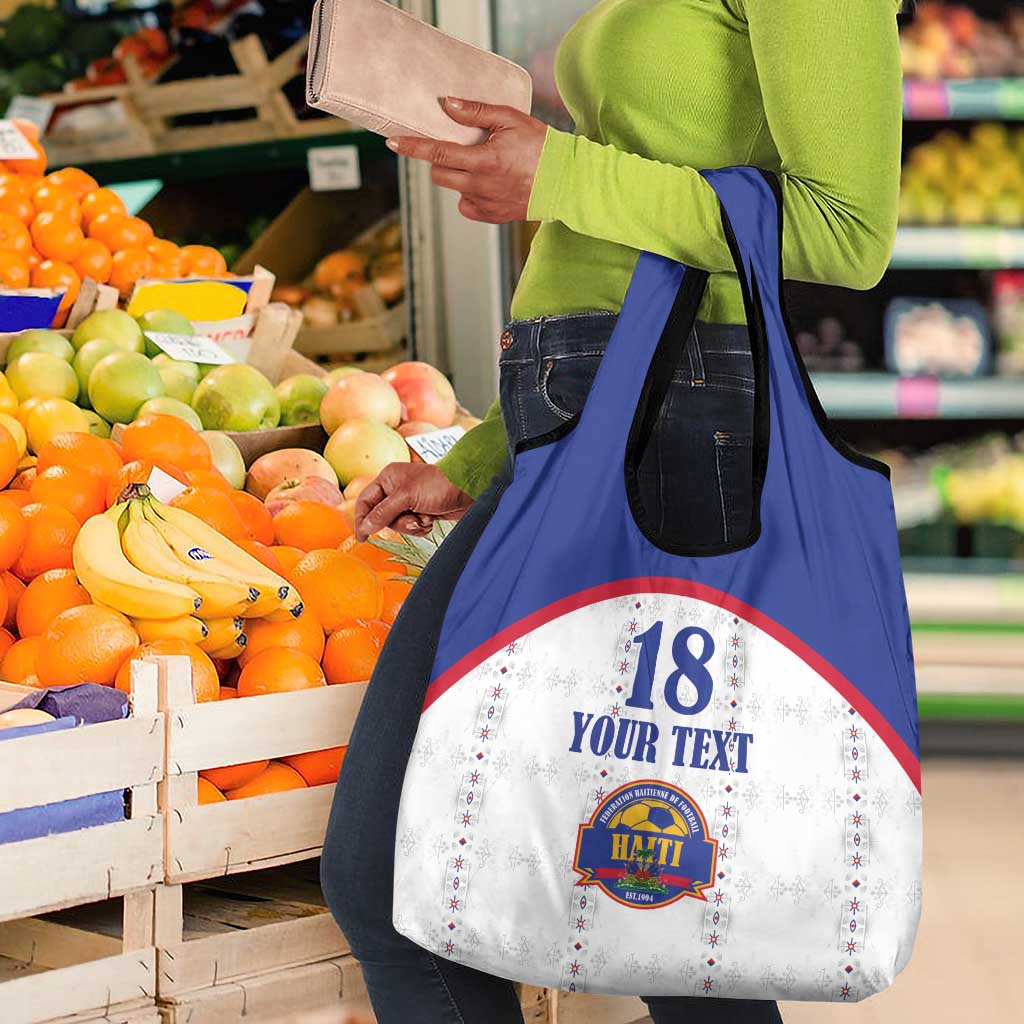 Custom Afro-Haitians Football Pride Grocery Bag Les Grenadiers Veve Vodou White Version - African Pride