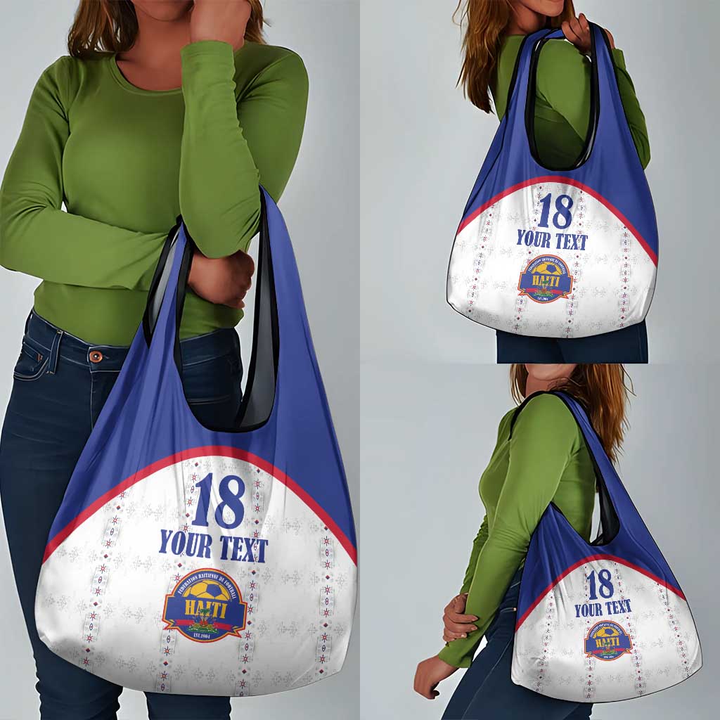 Custom Afro-Haitians Football Pride Grocery Bag Les Grenadiers Veve Vodou White Version - African Pride