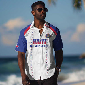 Custom Afro-Haitians Football Pride Hawaiian Shirt Les Grenadiers Veve Vodou White Version LT18