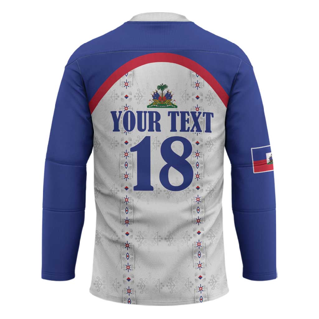 Custom Afro-Haitians Football Pride Hockey Jersey Les Grenadiers Veve Vodou White Version