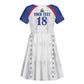 Custom Afro-Haitians Football Pride Kid Short Sleeve Dress Les Grenadiers Veve Vodou White Version LT18