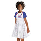 Custom Afro-Haitians Football Pride Kid Short Sleeve Dress Les Grenadiers Veve Vodou White Version LT18