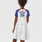 Custom Afro-Haitians Football Pride Kid Short Sleeve Dress Les Grenadiers Veve Vodou White Version LT18