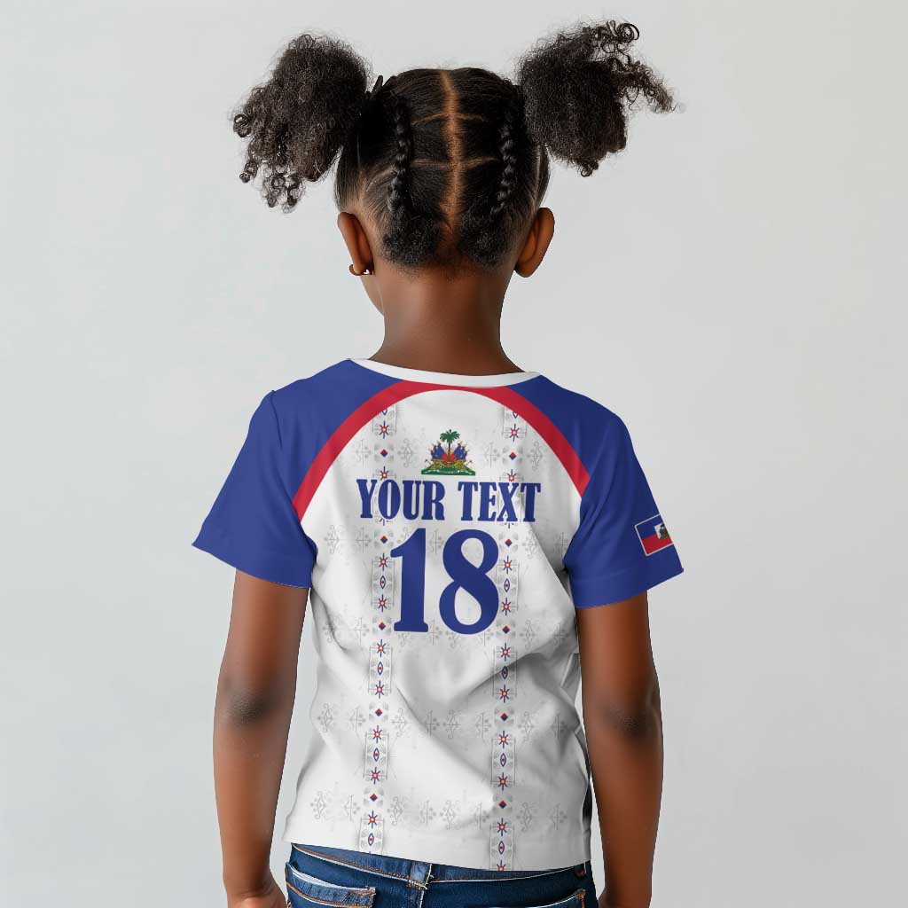Custom Afro-Haitians Football Pride Kid T shirt Les Grenadiers Veve Vodou White Version LT18