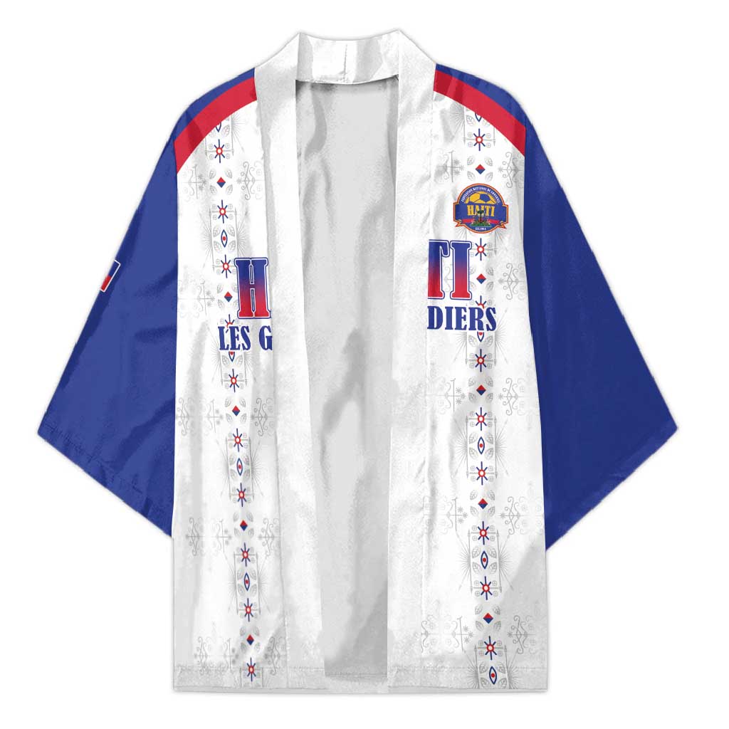 Custom Afro-Haitians Football Pride Kimono Les Grenadiers Veve Vodou White Version
