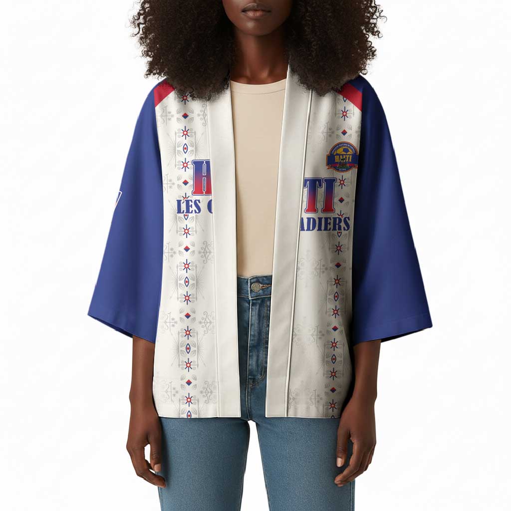 Custom Afro-Haitians Football Pride Kimono Les Grenadiers Veve Vodou White Version