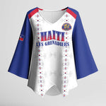 Custom Afro-Haitians Football Pride Kimono Sleeve Blouse Les Grenadiers Veve Vodou White Version