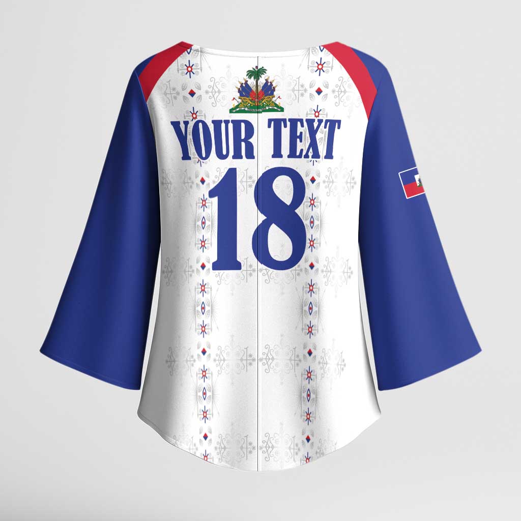 Custom Afro-Haitians Football Pride Kimono Sleeve Blouse Les Grenadiers Veve Vodou White Version