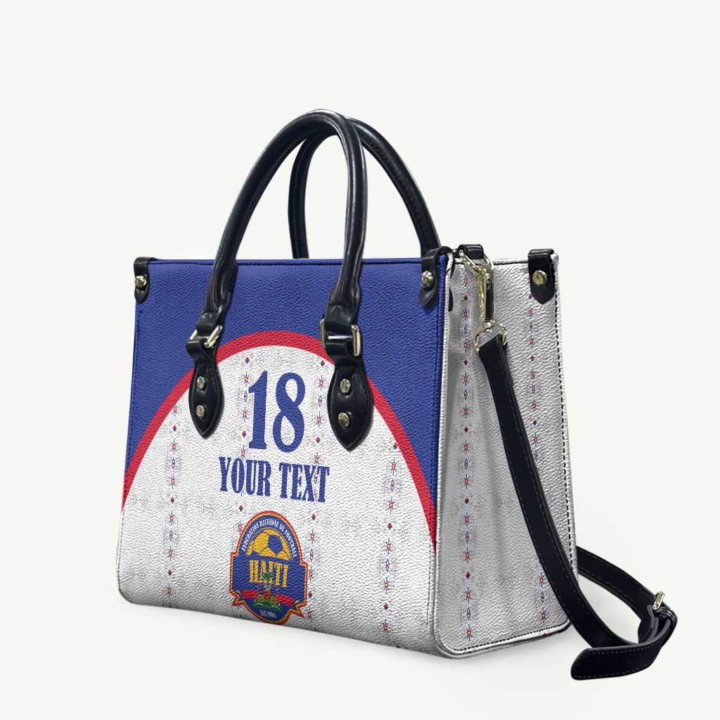 Custom Afro-Haitians Football Pride Leather Bag Les Grenadiers Veve Vodou White Version