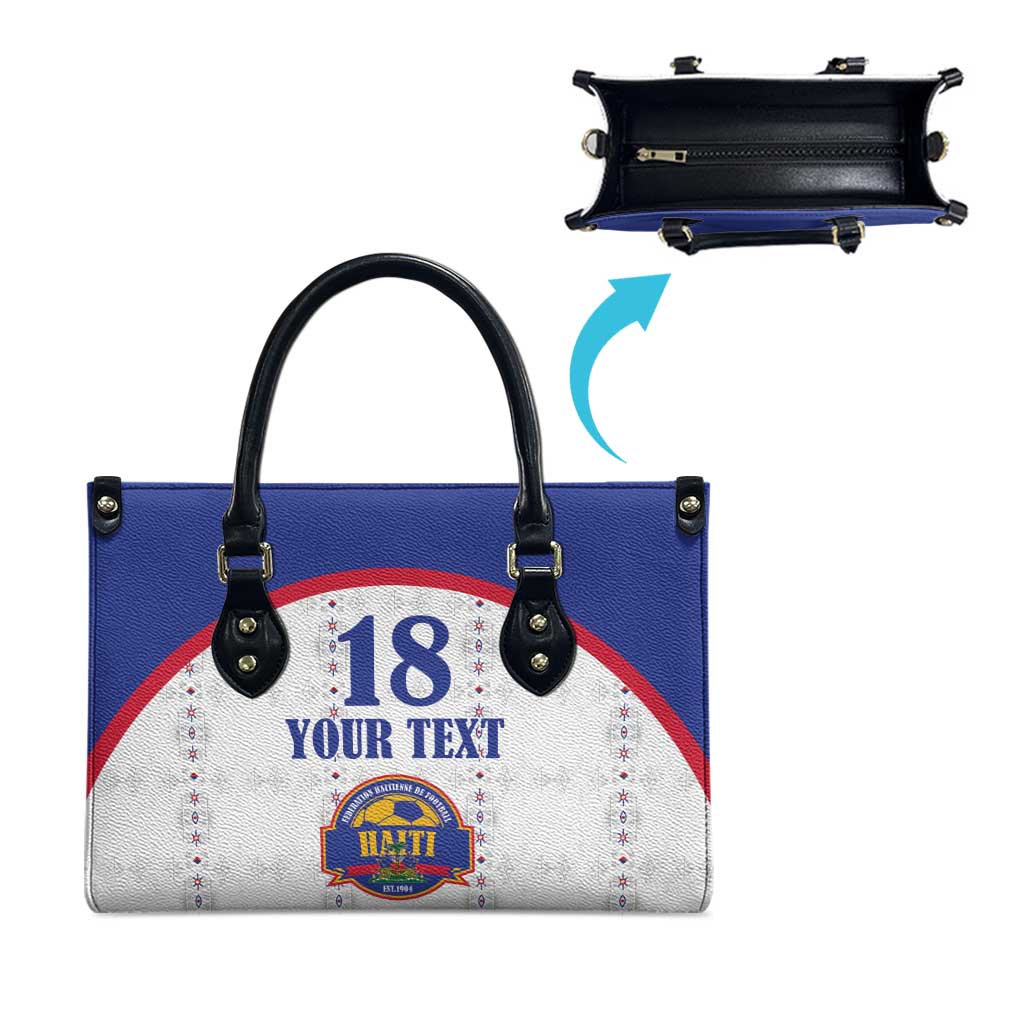 Custom Afro-Haitians Football Pride Leather Bag Les Grenadiers Veve Vodou White Version