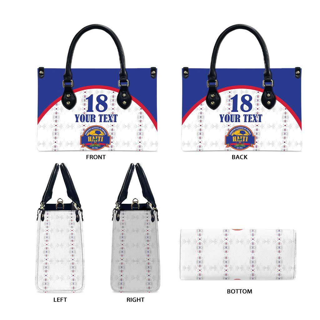 Custom Afro-Haitians Football Pride Leather Bag Les Grenadiers Veve Vodou White Version